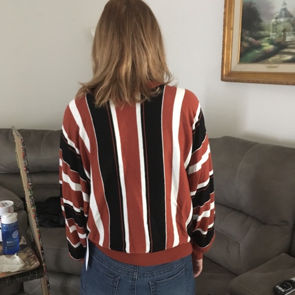 NWT As worn on tv Y&R sweater, Brown spice stripes - Picture 2 of 4